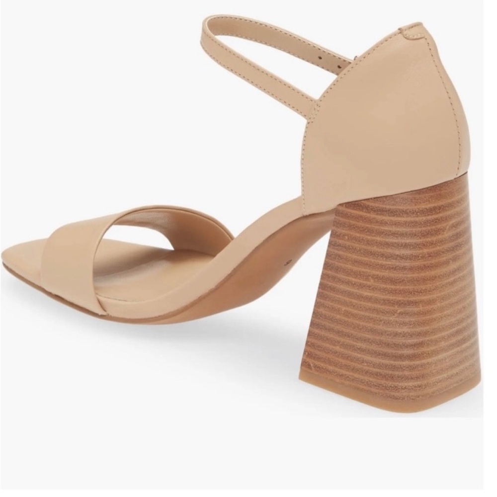 Jeffrey Campbell Nude Pop Star Block Wood Heel Sandal Size 10 - Picture 11 of 16